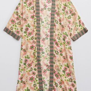Aerie Floral Patterned Kimono